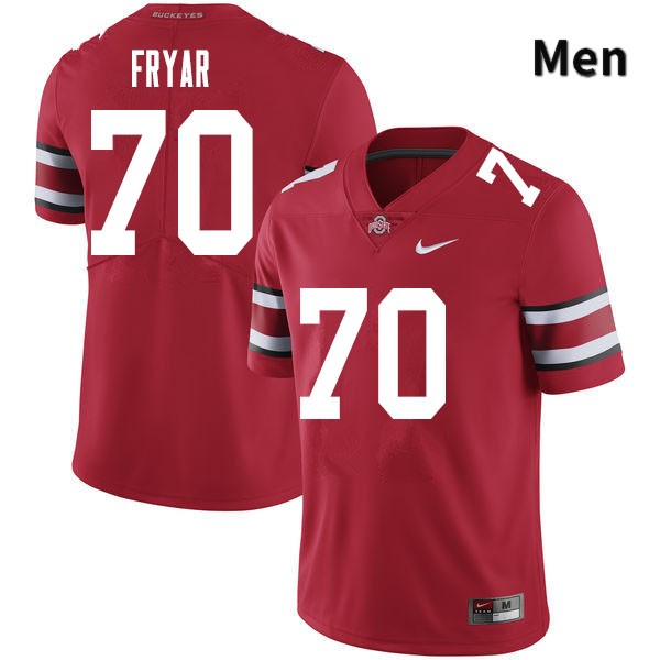 Ohio State Buckeyes Josh Fryar Men's #70 Red Authentic Stitched College Football Jersey